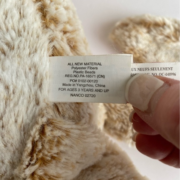 Nanco Sloth Plush 12" Frosty Brown Gold Glitter Eyes Long Tail,‎ Soft, Sensory - Picture 10 of 11